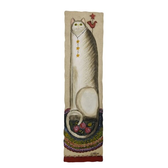 E. Smithson Cat Wall Art Plaque Set - Whimsical Feline Decor With Stars & Flower - Picture 11 of 11